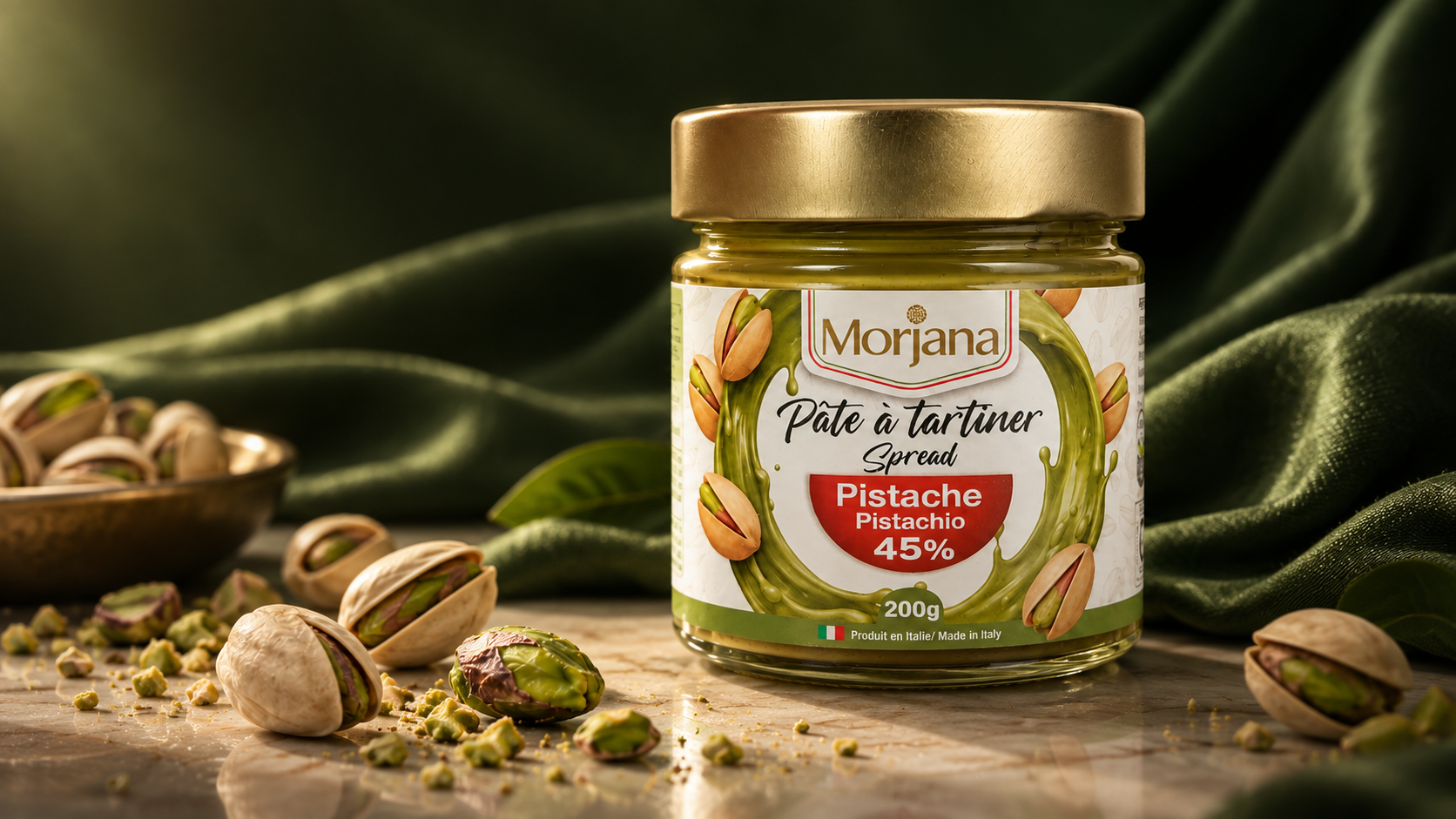 Crème à la pistache Morjana et pistaches