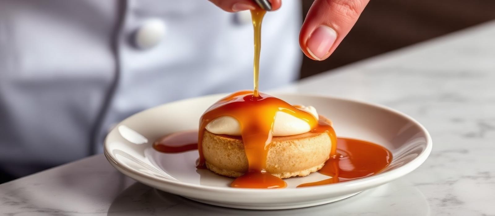 Nappage de caramel salé sur un dessert